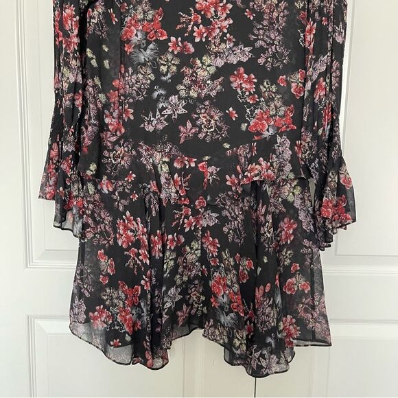 IRO Averen Black Ruffle Chiffon Dress Size 36 - Picture 7 of 15